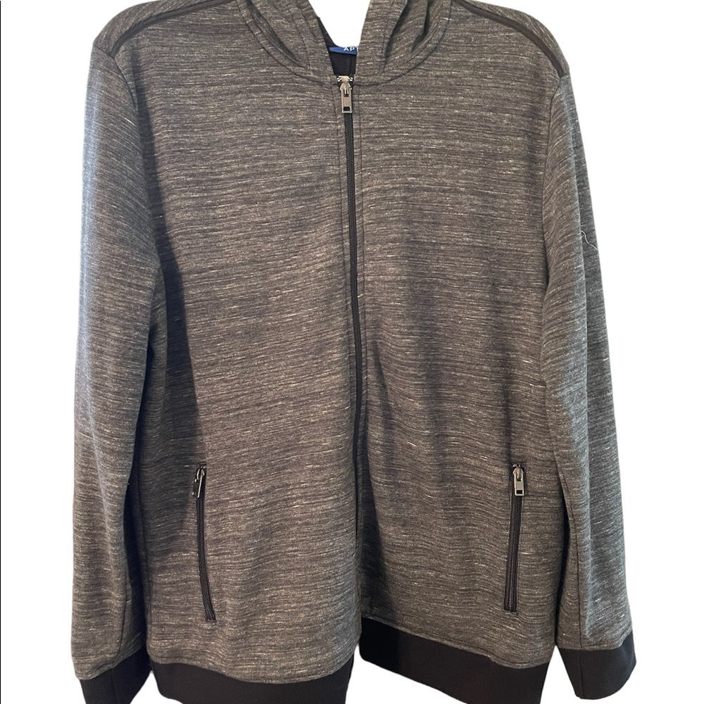 Large grey and Black zip hoodie